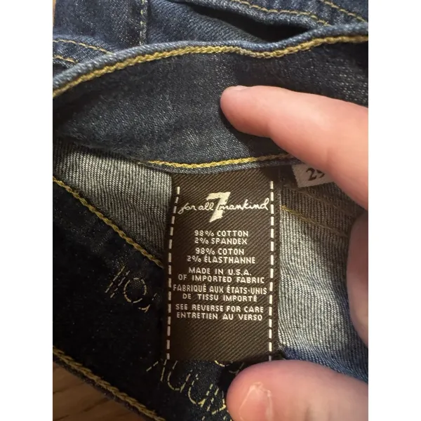 7 For All Mankind‎ Jeans Women’s 29 Blue The Skinny Crop Roll Stretch Preppy - Image 7