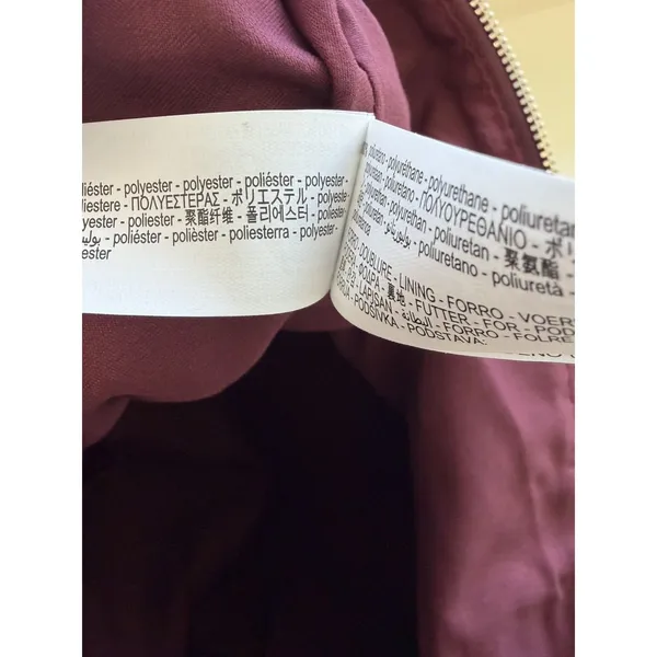 Zara Maroon Nylon Tote‎ Bag Purse Capsule Bonjour Le Monde French Resort - Image 3