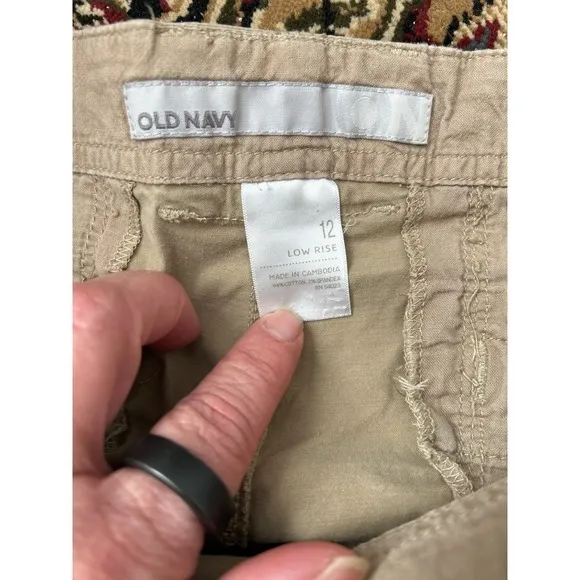 Old Navy Womens Khaki Low Rise Cargo‎ Straight Leg Utility Pants Tan Size 12 - Image 4