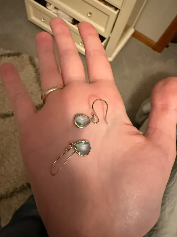 Blue jem silver earings - Image 3