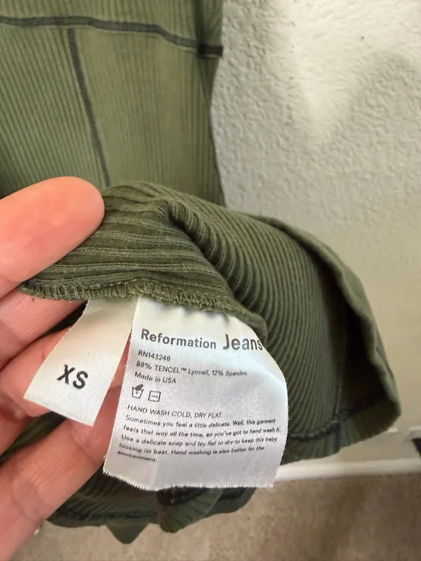 Reformation Jeans Olive Green Ribbed Tank Dress Womens Size XS‎ - Image 5