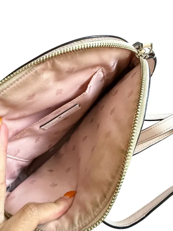 KATE SPADE Light Pink Floral Saffiano Leather Crossbody Bag - Image 7