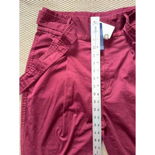 Polo Ralph Lauren Women's High Rise Retro Burgundy Pants Belted Size 6 NWT - Image 8