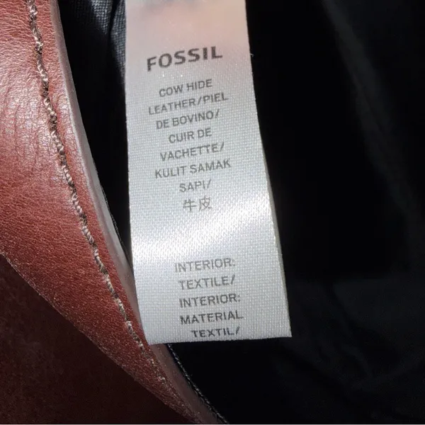 Fossil Brown Leather Willow Crossbody Satchel Bag Purse - Image 11