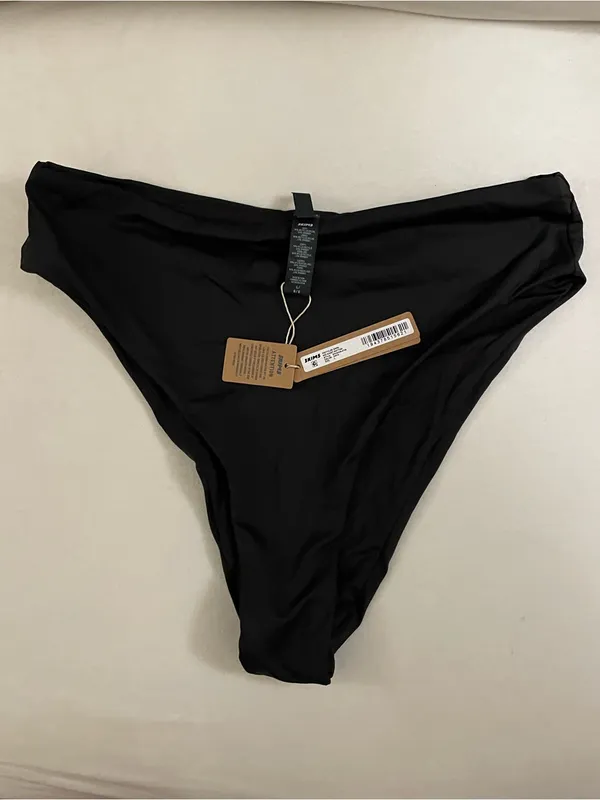 Skims NWT 2PC Onyx Bandeau Halter Bikini Top & Mid Waist Bottoms Swimsuit L - Image 6