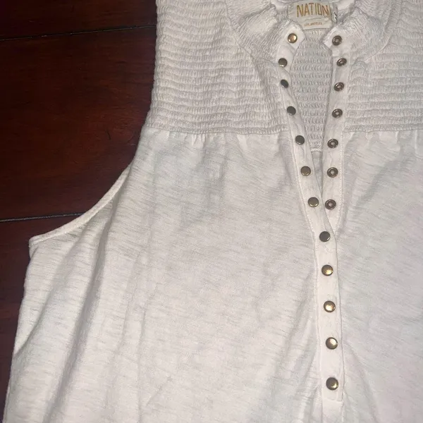 Nation LTD - Posey High Neck Snap Tank in White - Image 5
