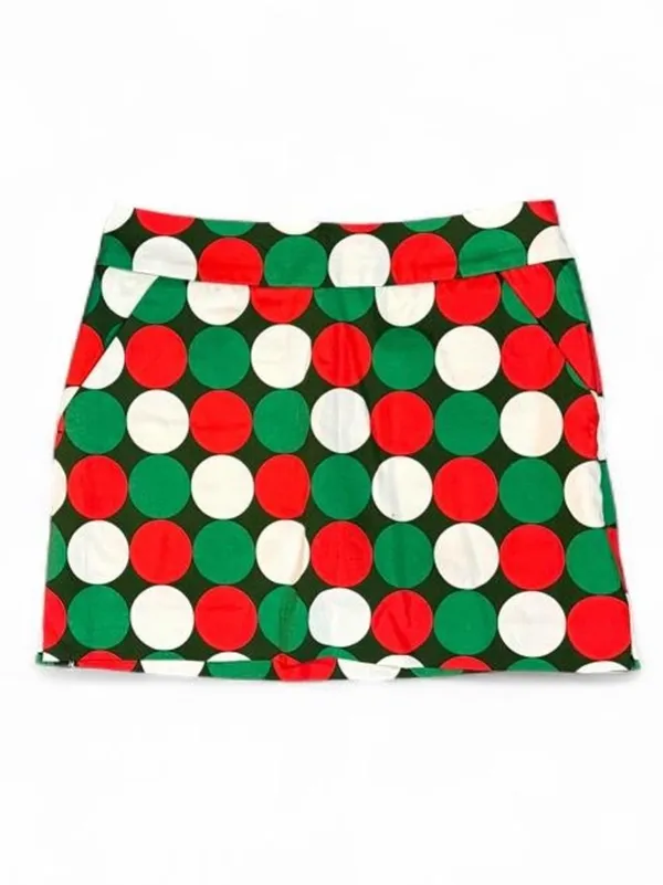 Loudmouth Golf Skirt Red, White, and Green Polka Dot Mini Skirt Sz 2 NWOT - Image 2