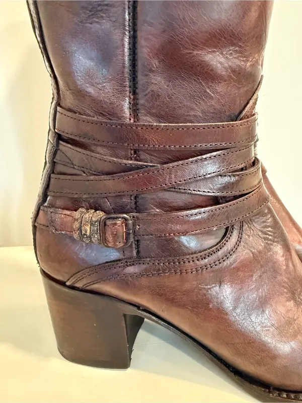 Freebird by Steven Wiley Rich Brown Leather Tall Boots Size 9 - Image 5