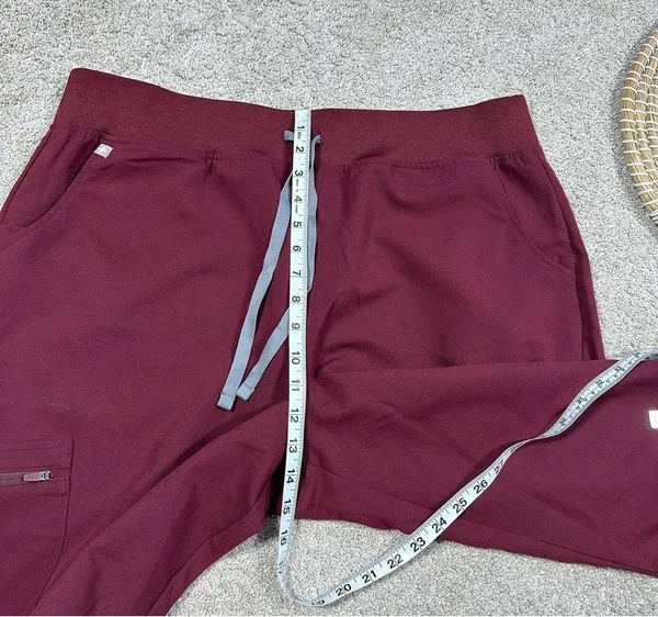Figs Scrubs Set Zamora Jogger Pants XXLT & Rafaela Oversized Top Burgundy XL - Image 9