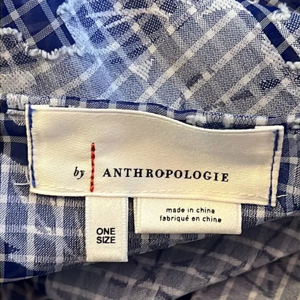 Anthropologie Tie-Front Blue Floral Caftan One Size - Image 7