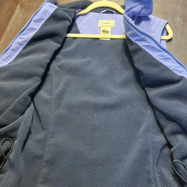 LL Bean Women's Regular Small Lavender Nylon Fleece‎ Lined Vest Zip Pockets - Image 13