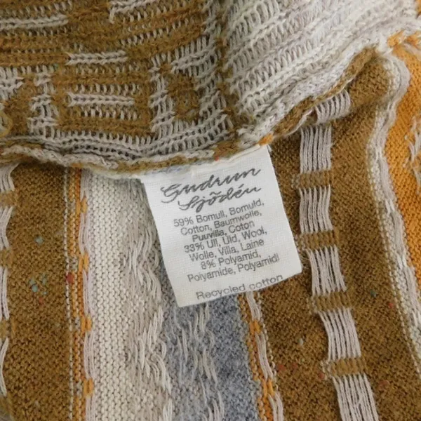 GUDRUN SJODEN Floral Patchwork Cardigan Sweater Wool Buttons Retro X-Small - Image 9