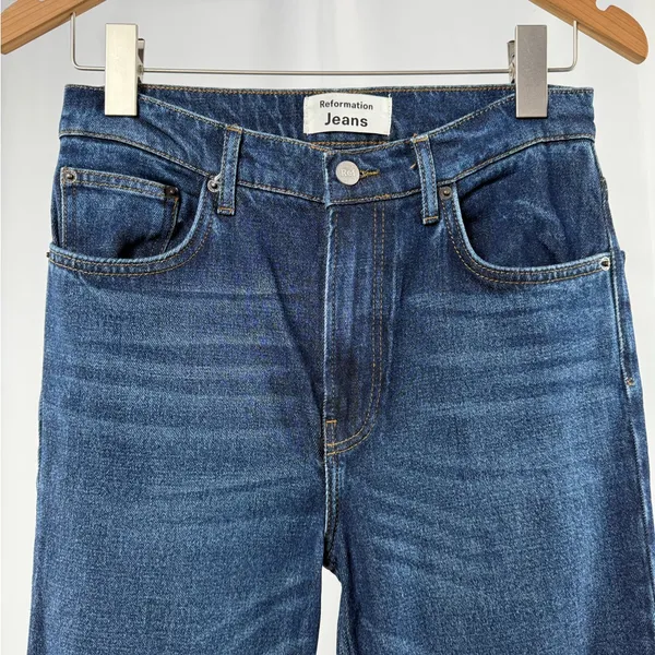 Reformation Liza Straight Jean‎ in Jamaica Blue Size 27 - Image 4