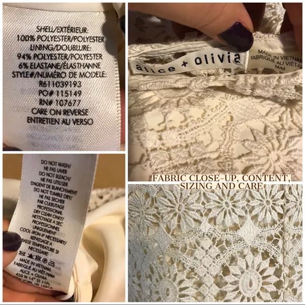 Alice + Olivia Off White Crochet Lace "Gretchen" Maxi Tunic And Cami (M) - Image 9