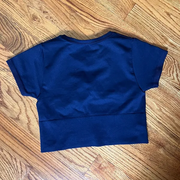 Aerie Offline Navy Crop Workout Shirt - Image 4