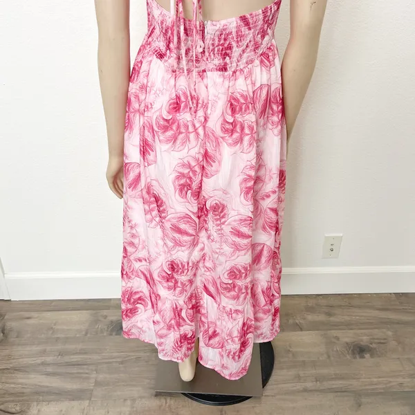 [Hello Molly] Pink Floral Don't Hold Back Midi Ruffle Hem Dress NWT Size Large L - Image 7