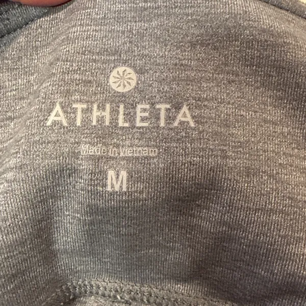 Athleta High Rise Chaturanga Leggings Heathered Grey White Side Stripe Size M - Image 4