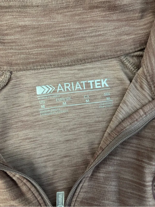 Ariat Laguna Quarter Zip Ladies Long Sleeve Top Twilight Mauve - Image 3