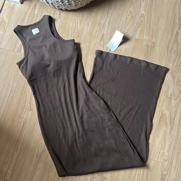 AMATERAS HALTER MAXI DRESS Brown - Image 4