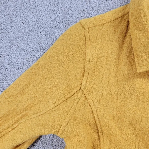 Tahari Womens Moto Jacket Small Yellow Wool Blend Boucle Zip Up Pockets - Image 5
