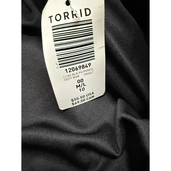Torrid M-L Size 10 Black Faux Leather High Waist Pencil Skirt NWT 00 NEW - Image 12