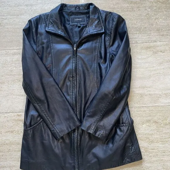 Colebrook 100% Leather Soft Black‎ Jacket Size M Full Zip Fully Lined Mid Length Black Size M - Image 6