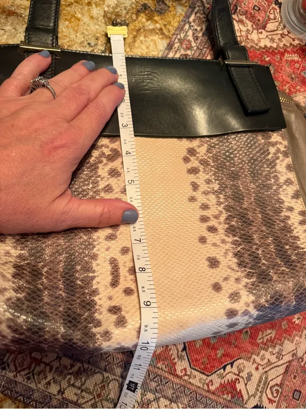 Furla Black and Beige Snake-Effect Messenger Bag - Image 7