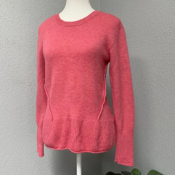 H&M Logg Label Of Graded Goods Sweater Pink Long Sleeve Soft Crewneck Pullover - Image 3
