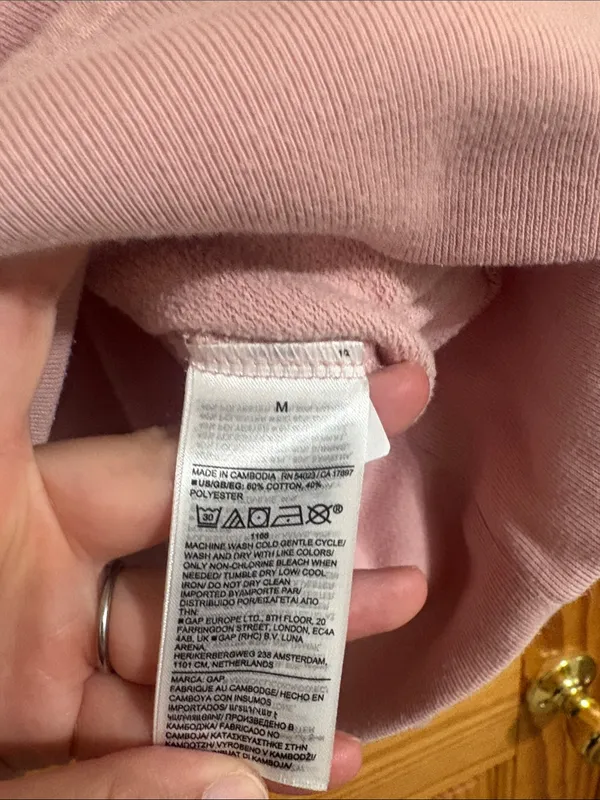GAP Size Medium Ballet Pink 1/4 Zip Pullover Sweatshirt - Image 5