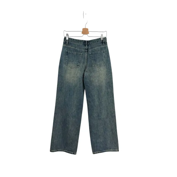 Tiger Mist Baggy‎ Wide Leg Jeans Mid Rise Blue Wash Straight Denim XS - Image 7