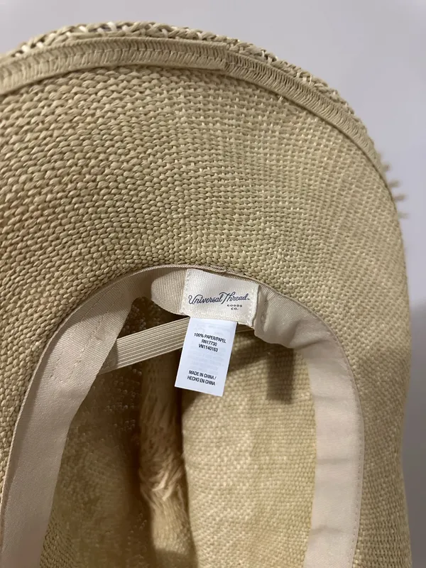 Universal Threads Natural Straw Hat with Light Green Bead Trim - Image 4