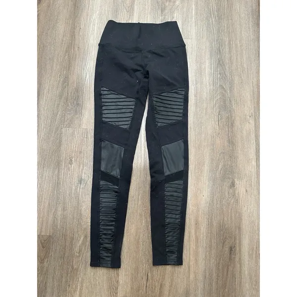 Alo Yoga Womens Size XS‎ Moto Leggings High Waist Black - Image 2