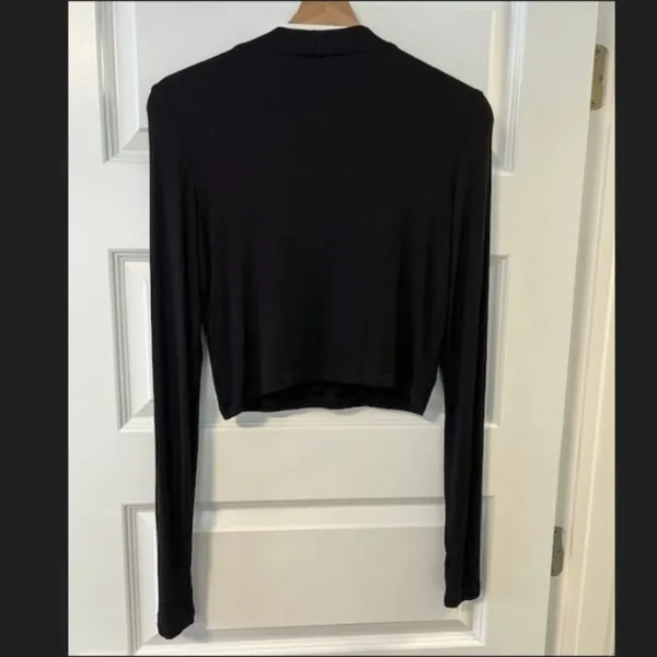 Alix NYC Long Sleeve Crop Top in Black - Image 2