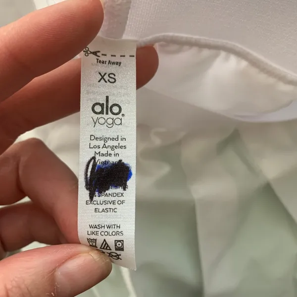 Alo Yoga Varsity Tennis Skirt White Womens XS - Image 9