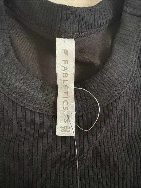 Fabletics Black Ribbed High-Neck Tank built in bra - Image 4