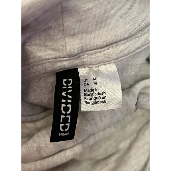 H&M Divided Calabasas Los Angeles Cropped Hoodie Sweatshirt Medium Gray Fleece - Image 7