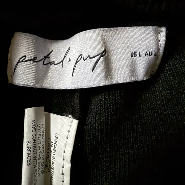 Petal and Pup Black Track Pants White Stripe Wide Leg Size Large Gorpcore Grunge - Image 7