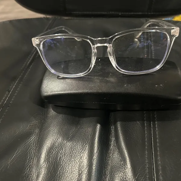 Clear Frame Glasses Clear Lens Ready to Wear Gray - Image 4