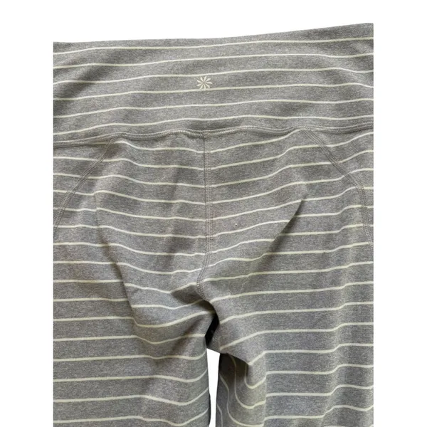 Athleta Stripe Salutation Leggings In Powervita Gray White Womens Medium - Image 4