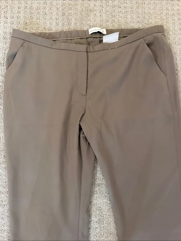 Abercrombie & Fitch Low Rise Slim Boot Pants Brown Taupe Size 18S Y2K Workwear - Image 3
