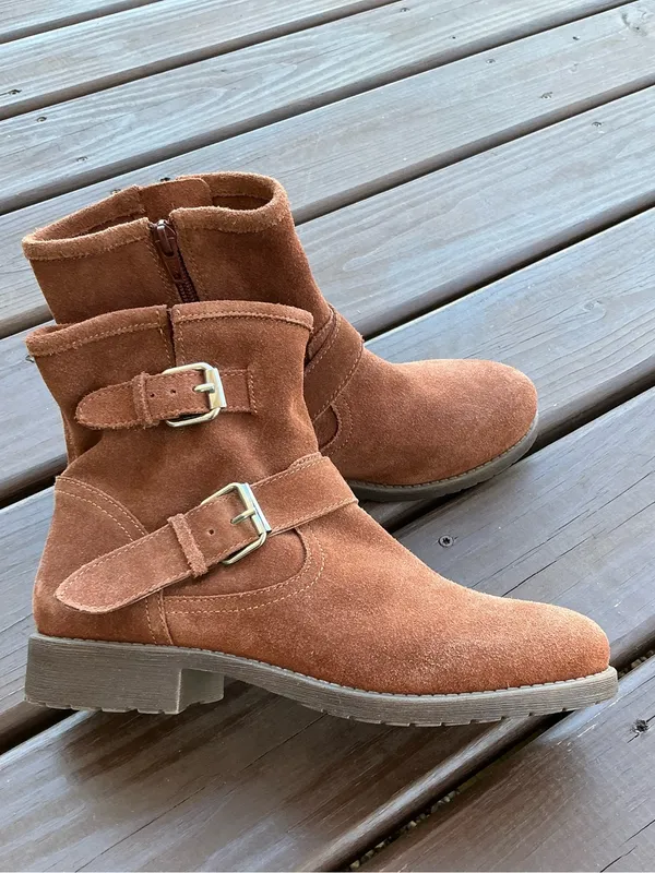 Genuine Suede Buckle Ankle Booties - stylish and comfy 🤎🤎 - Image 2
