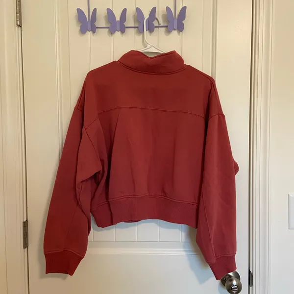 NWOT A New Day women’s dark mauve pink‎ cropped long sleeve zip collar jacket XL - Image 6