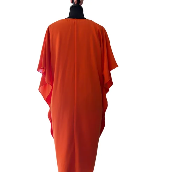 Jade Melody Tam Orange V-Neck Swing Dress Size S Clemson Orange Ruffle Sleeve - Image 5
