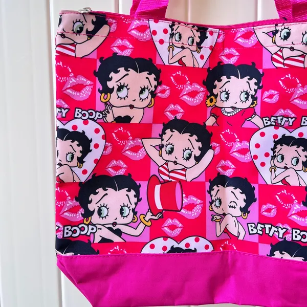 Betty Boop Printed Pink Red Y2K Tote‎ Shoulder Bag New - Image 2