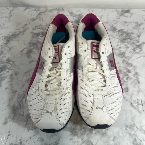 Puma Women's Turin Athletic White Pink Shoe Size 8 #559 - Image 2