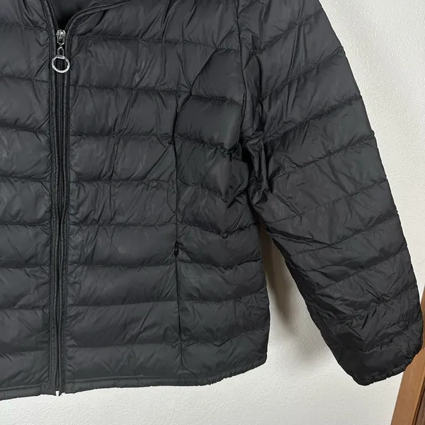 TravelSmith Down Puffer Jacket Womens Sz XL Black Weatherproof Packable Outdoor - Image 3