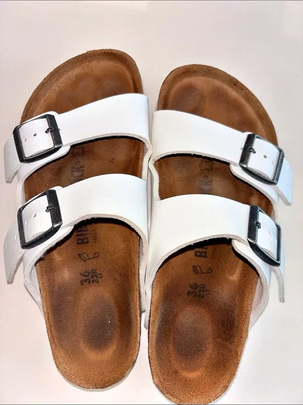 Birkenstock Arizona White Sandals - Image 4