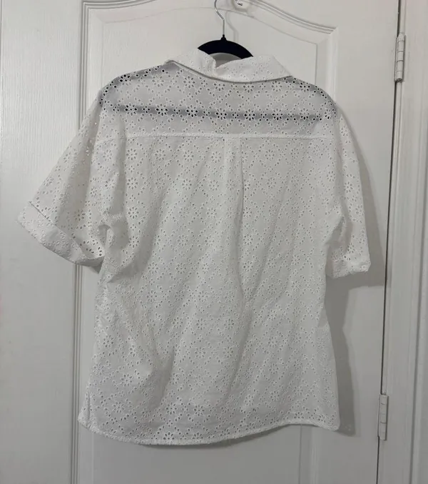 HOUSE OF CB 'Carrie' White Broderie Anglaise Shirt NWOT Size S - Image 8