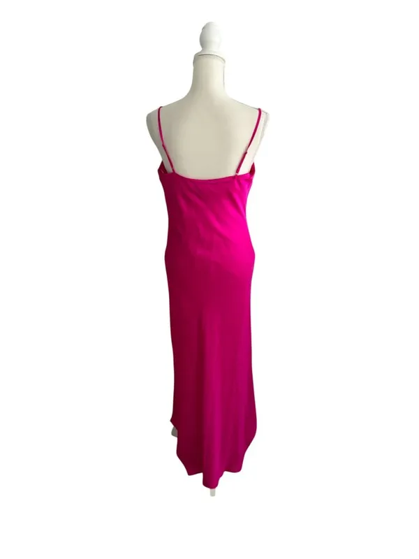 EXPRESS Pink Silky Maxi Slip Dress Size Small - Image 3