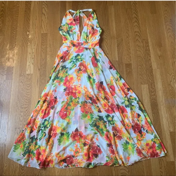 Glamazon floral boho V neck summer maxi dress size M - Image 7